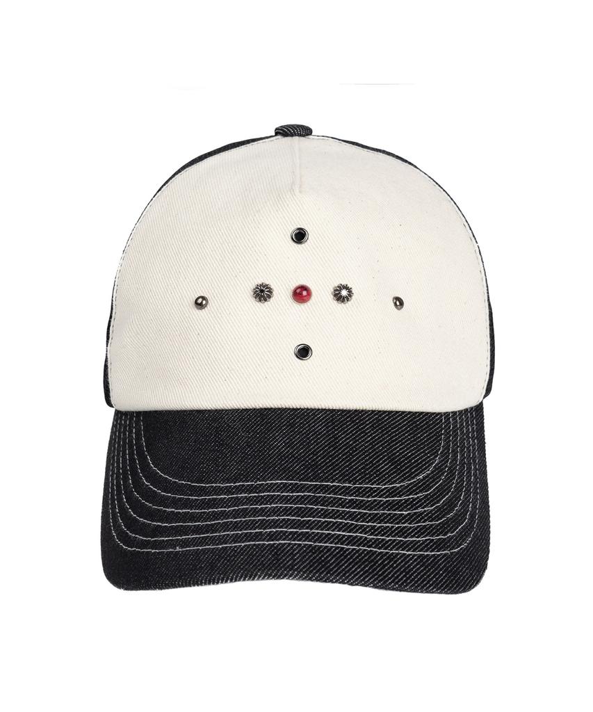 Aleseueseussi Western Rivet Mesh Cap - Black/Ivory