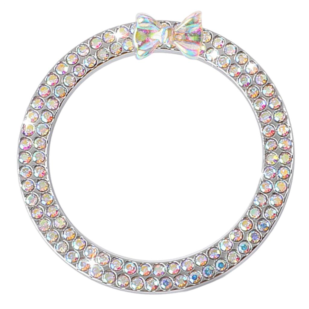 Mechesa Rhinestone Car Engine Start Stop Decoration Ring, Car Push Start Button Ring, Rhinestone