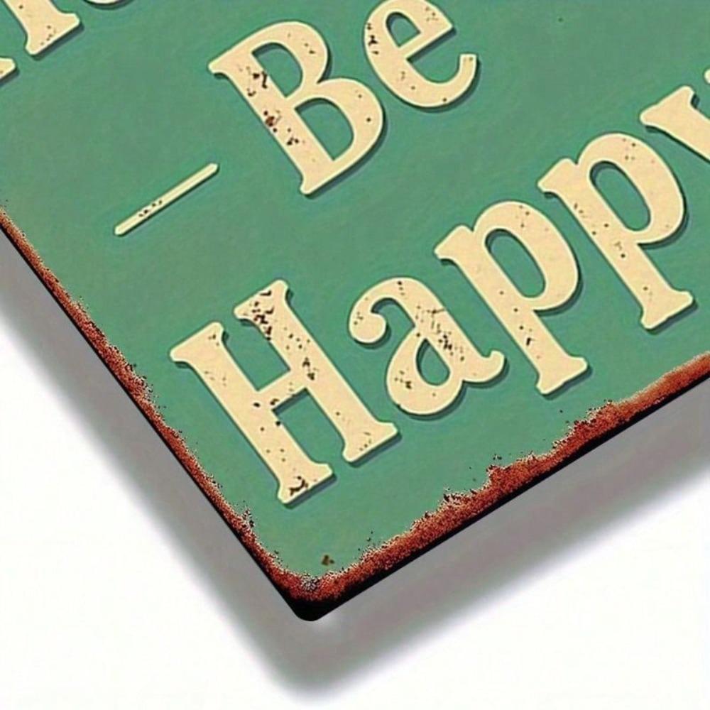 Vintage Metal Sign Think Happy Be Happy 8x12 Inch Waterproof Farmhouse Home Decor