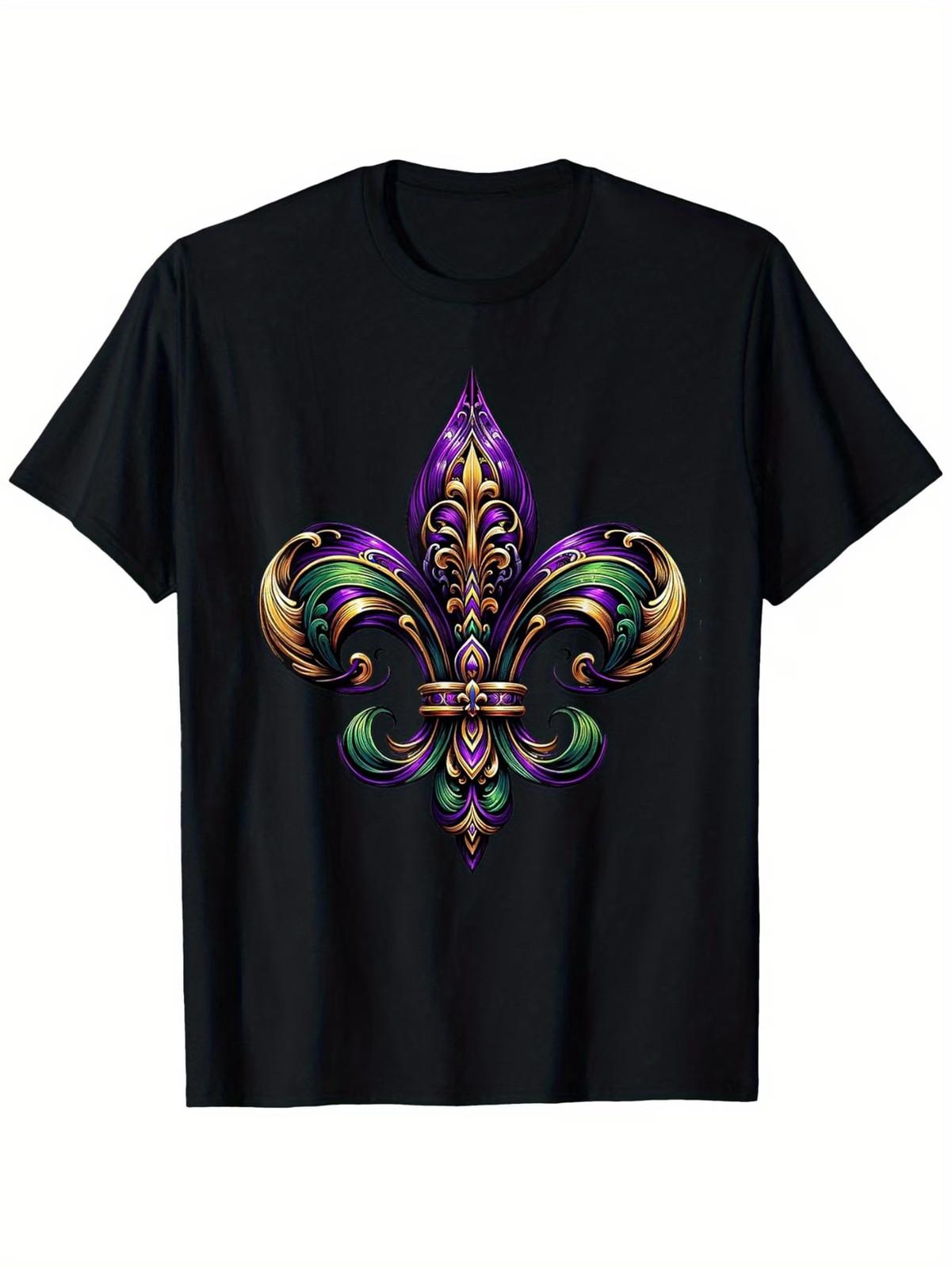 Fleur De Lis Mardi Gras Symbol Louisiana Carnival New Orlean T-Shirt Colorful Ca S