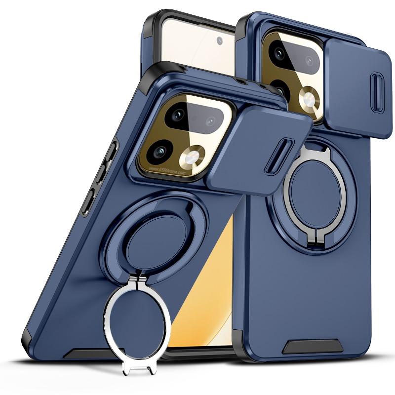 For Realme 16 Pro+ Shockproof Hybrid Magnetic Stand Phone Case for Realme 16pro Plus Slide Lens Camera Armor Protective Cover