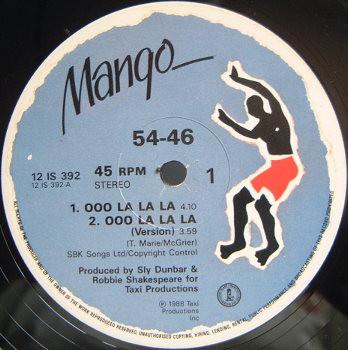 

12inch Record 54 - 46 - Ooo La La La 12IS392 Mango 1988 UK Reggae, Ska & Dub Used