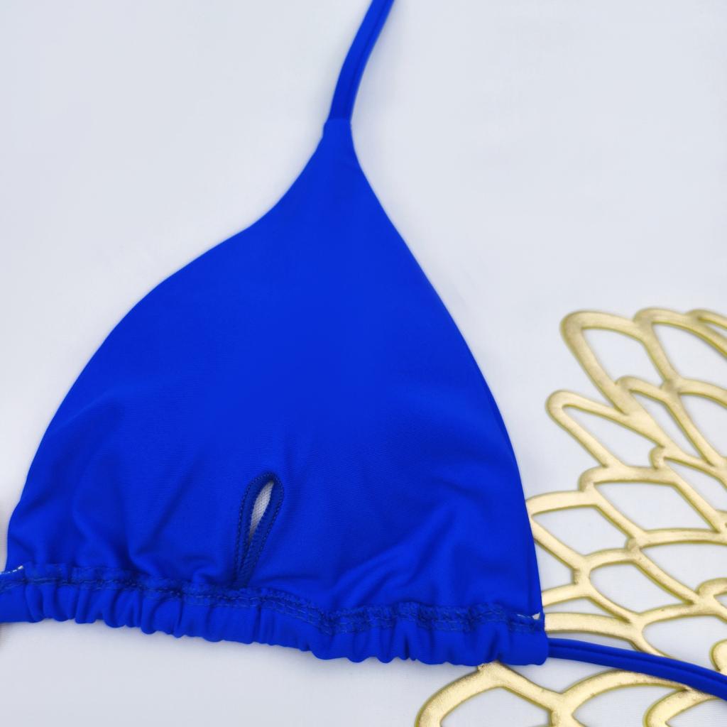 2025 Solid Color Bikini Women's Sexy Metal Buckle Briefs Split Swimsuit Fashion Bikini