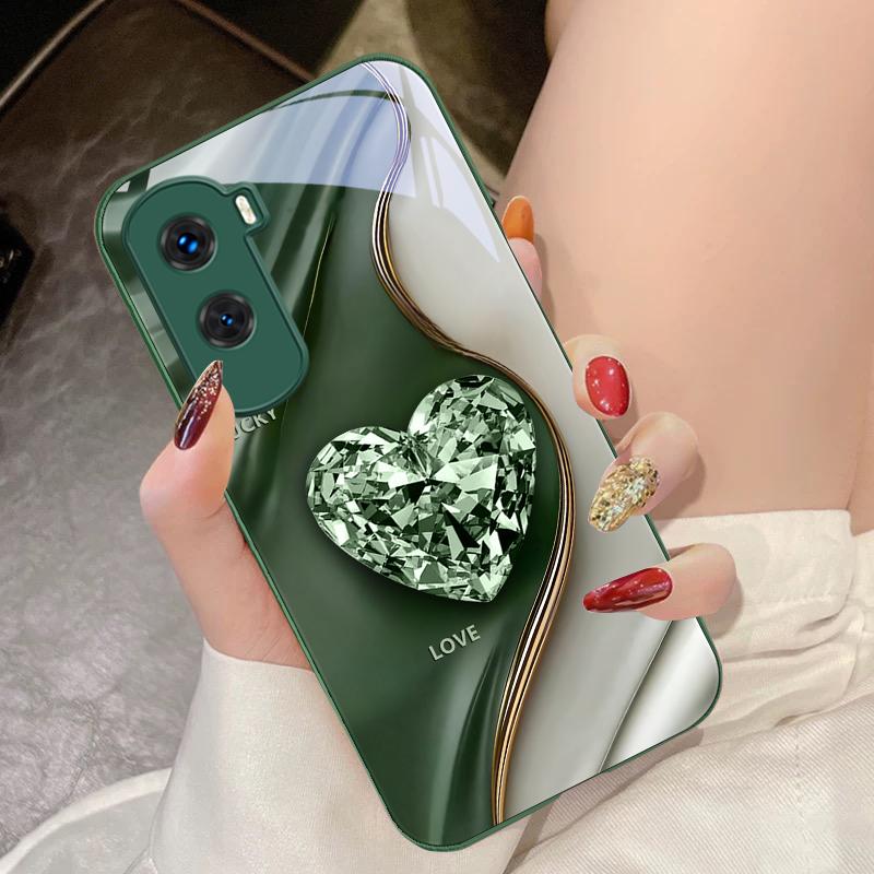 Duże Różowe Diamenty Do Honor 200 90 8X 9X Pro Lite P50 P40 Nova 10 11i P60 Magic4 6 Mate 20 50 Hartowane Szkło Etui na Telefon