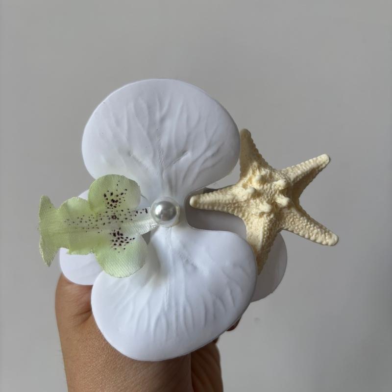 Romantic Phalaenopsis Starfish Hair Clips Female Korean Summer Beach Resort Duckbill Clip Hair Accessories