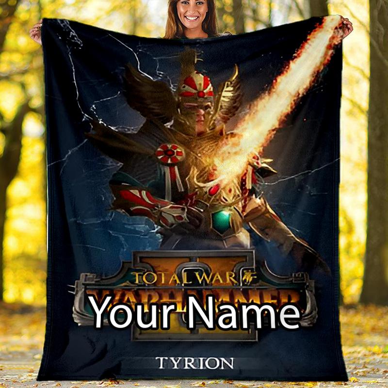 Custom Name Total War Warhammer Theme Printed Blanket - Perfect for Couch, Bed, Travel & Outdoor Use | Machine Washable, Cozy & Durable.