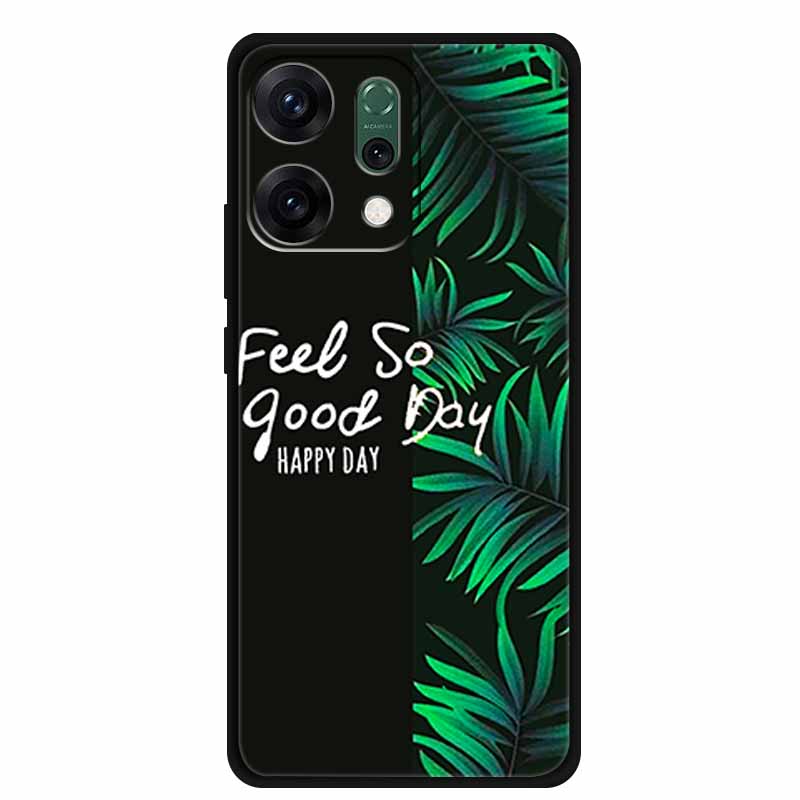 For Oppo Reno 14 5G 3D CaseRelief Flowers Emboss Phone Cover For Oppo Reno 14 Black Silicone Shockproof Soft Fundas Protector