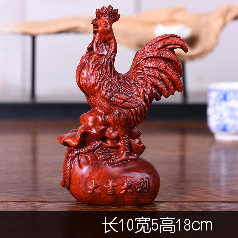 

Китайская Классическая Резьба по Грушевому Дереву с Желтым Цветком, Большая Фигурка Петуха, Украшение для Гостиной, Офиса, Поделки из Красного Дерева, Животное, домашний декор