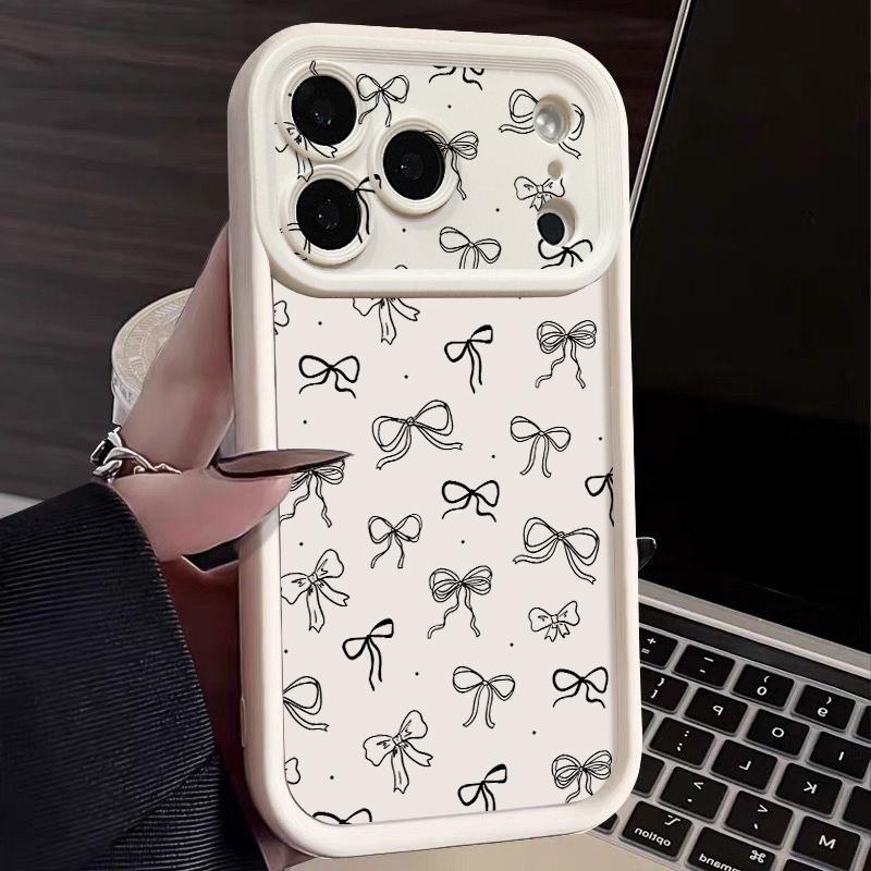 Bowknots Print Phone Case For iPhone 17 Pro Max Shockproof Bumper Soft Cover For iPhone 16 15 14 13 Pro Max 16E 17E