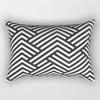 Black and White Simple Geometric Rectangle Pillowcase Home Decor Car Sofa Cushion Cover Home Decor Accessories 30x50cm