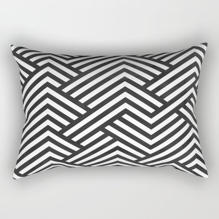 Black and White Simple Geometric Rectangle Pillowcase Home Decor Car Sofa Cushion Cover Home Decor Accessories 30x50cm