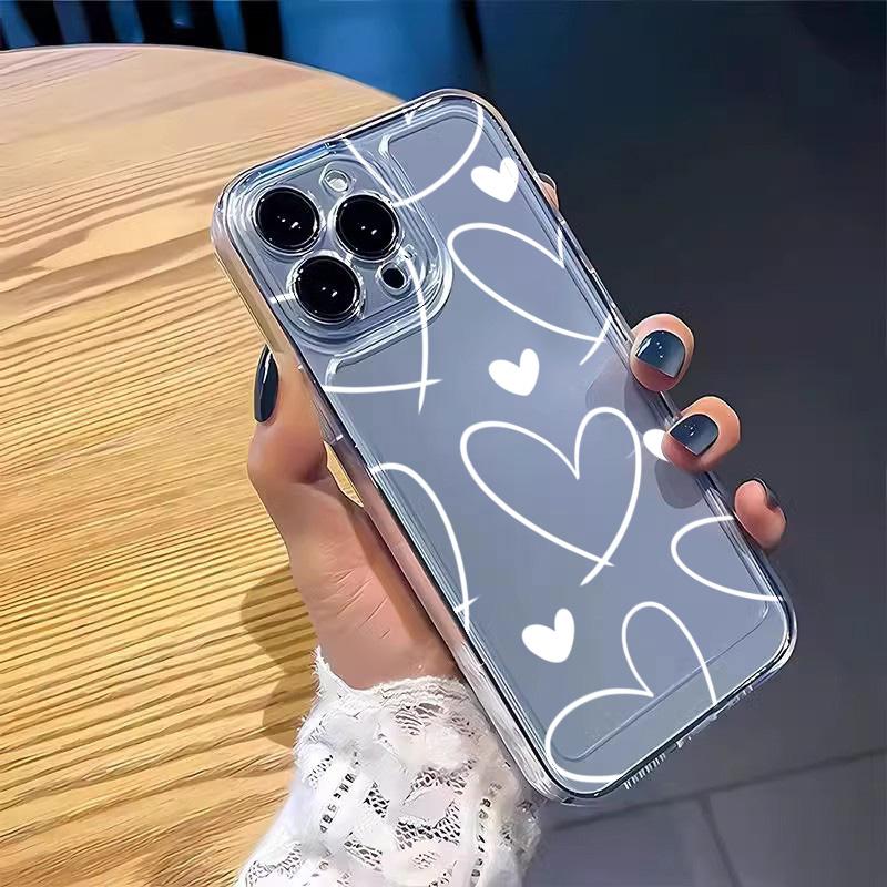 Heart Graphic Printed Transparent Phone Case for Xiaomi 14T Pro 12T 14 13 12 13T Pro 11 Lite 4G 5G Shockproof Soft TPU Cover