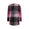 Women's Casual Fashion Plaid Print Half-open Collar Mid-length Irregular Hem Cardigan Jacket