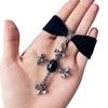Gothic Cross Velvet Choker Necklace - Women's Punk Fashion Jewelry