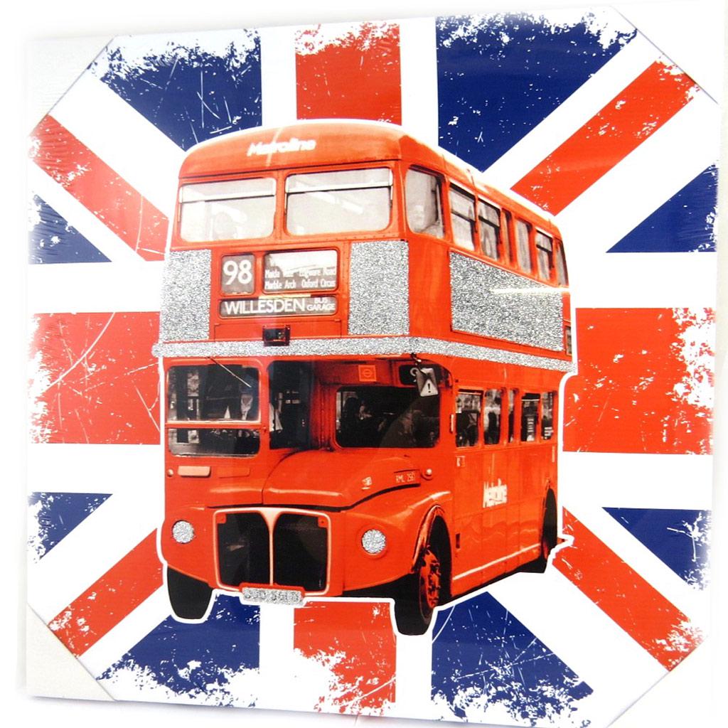 Les Trésors De Lily [M5303] - Canvas 'So British' Bus (40x40 Cm)