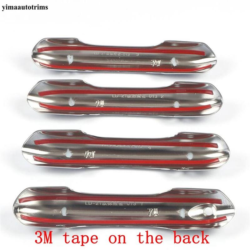 Car Outer Door Handle Bowl Decoration Protection Cover Trim ABS Chrome / Carbon Fiber Accessories For Ford Explorer  -