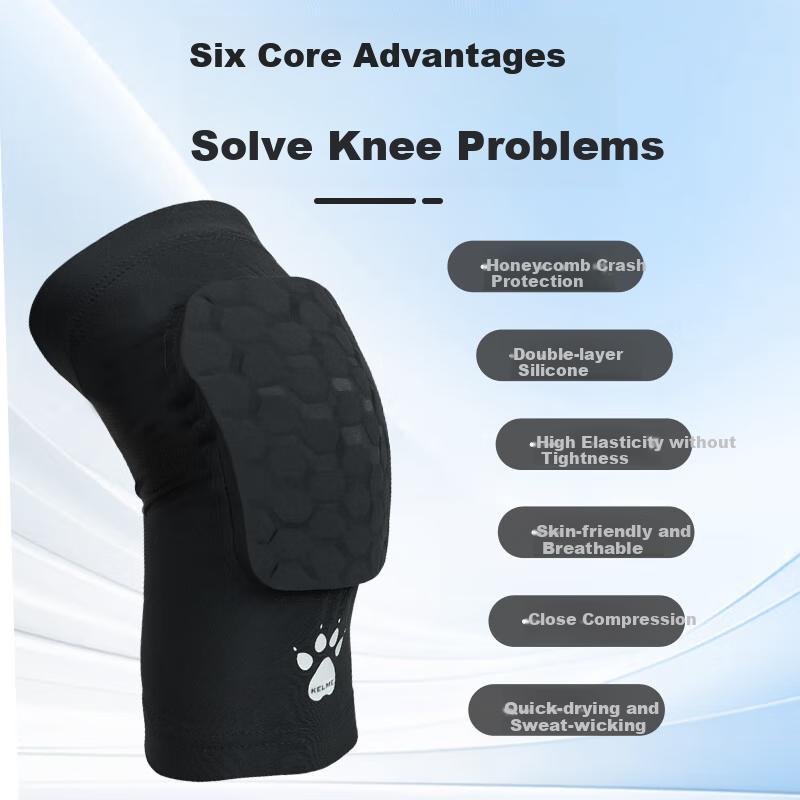 KELME Kids Basketball Knee Pads Running Anti-collision Leg Sleeves Boys Football Knee Guards Equipment
