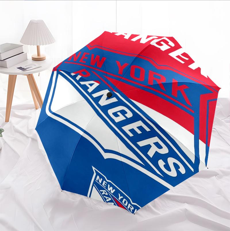 Rangers Emblem Print Automatic Umbrella, 8 Rib Iron Frame, Plastic Handle, Suitable for Outdoor Travel &Daily , Ideal Gift