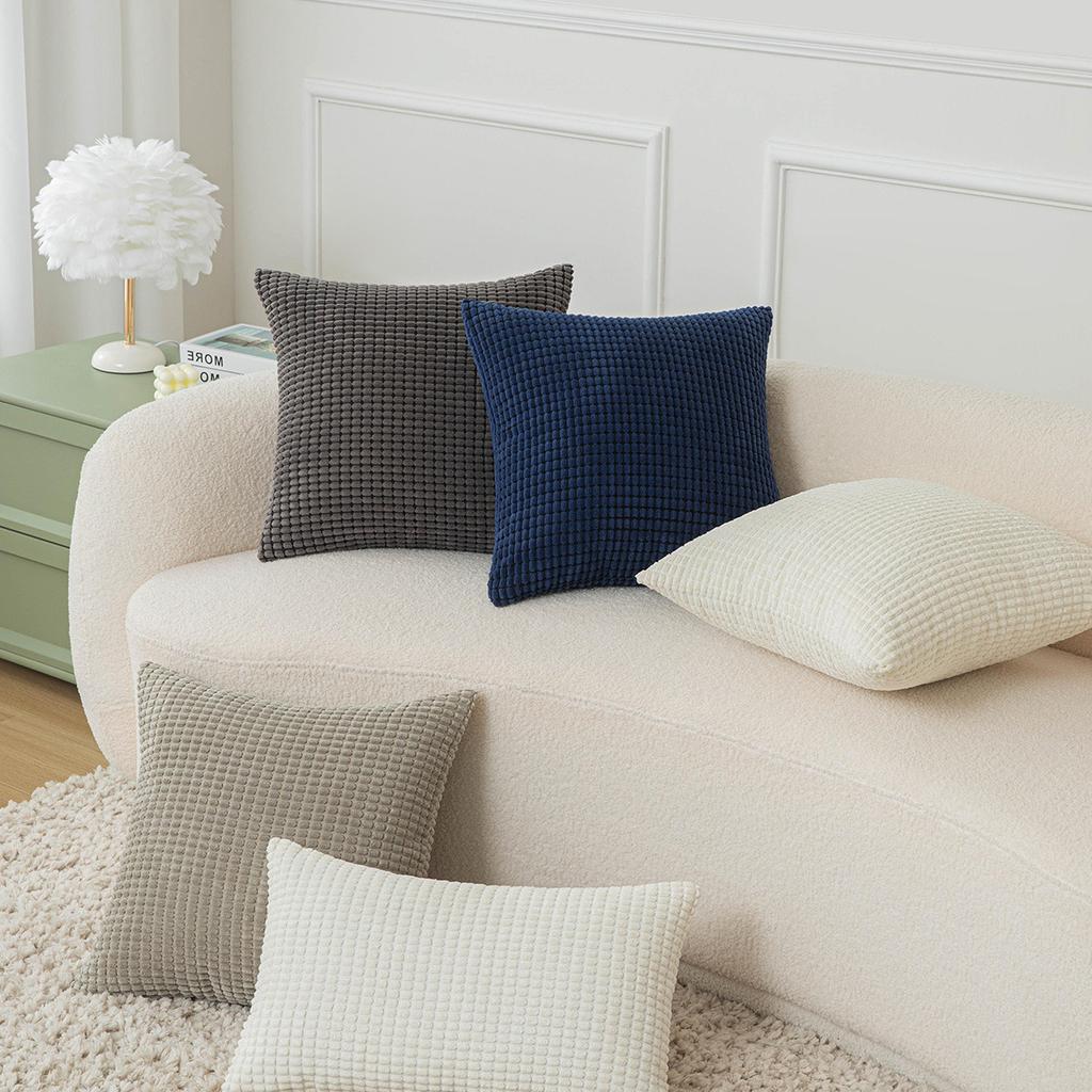 Nordischer Ins Stil Maiskorn Sofa Plüsch Kissenbezug Einfarbiger Stoff Zuhause Bettseite Rückenlehnenkissen Ohne Kissenkern