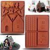 3D Chocolate Silicone Christmas House Log Mold Desserts Fondant Tools Cake Cookie Decoration Bakeware Pastry Tools Accessories
