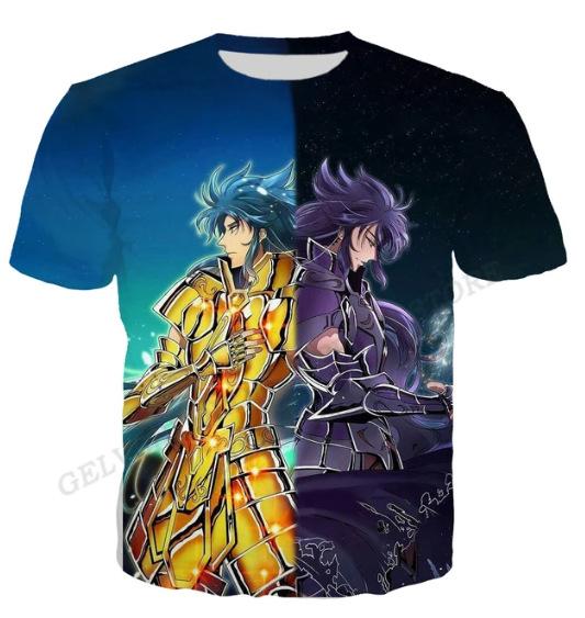 Saint Seiya 3D Print Short Sleeve T-Shirt Unisex Summer O-Neck Casual Streetwear Oversized T-shirt