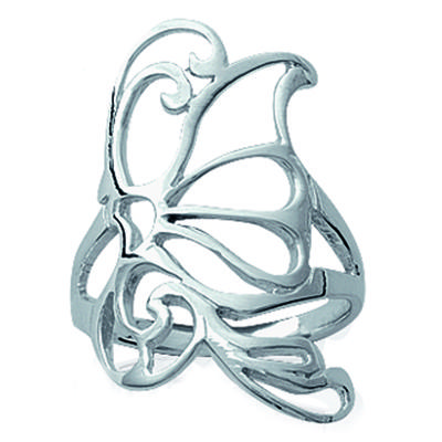 Silver Ring 'Papillon Des Songes' Silver (rhodium-plated) - 25 Mm