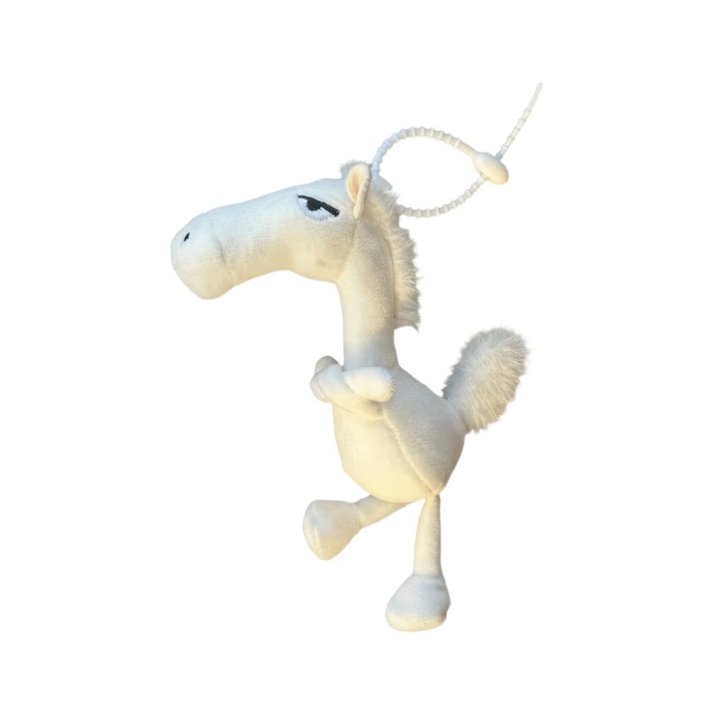 

Cartoon Funny Horse Pendent Craftsmanship Pony Plush Doll Cute Horse Keychain Room Decoration White