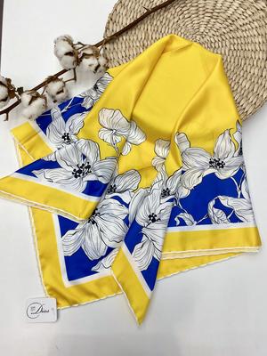 90*90cm Square Silk Scarf Women Shawls N Designer Print Chiffon Scarf Foulard Lady Neck Scarves Soft Big Bandana