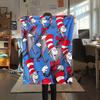 The Cat in the Hat  Print Flannel Blanket, High quality Comfortable for All Seasons, Home Decor, Warmth and Comfort