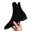 Suede Fur Women Flats Snow Ankle Boots Square Toe Short Plush Winter Cotton Shoes 2025 Trend Walking Warm Cozy Botas De Mujer