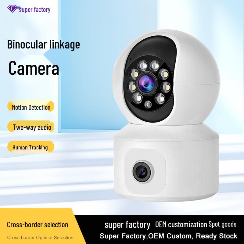 Dual-Lens Dual-Band WiFi Indoor 360° Full-Color Night Vision Surveillance Camera