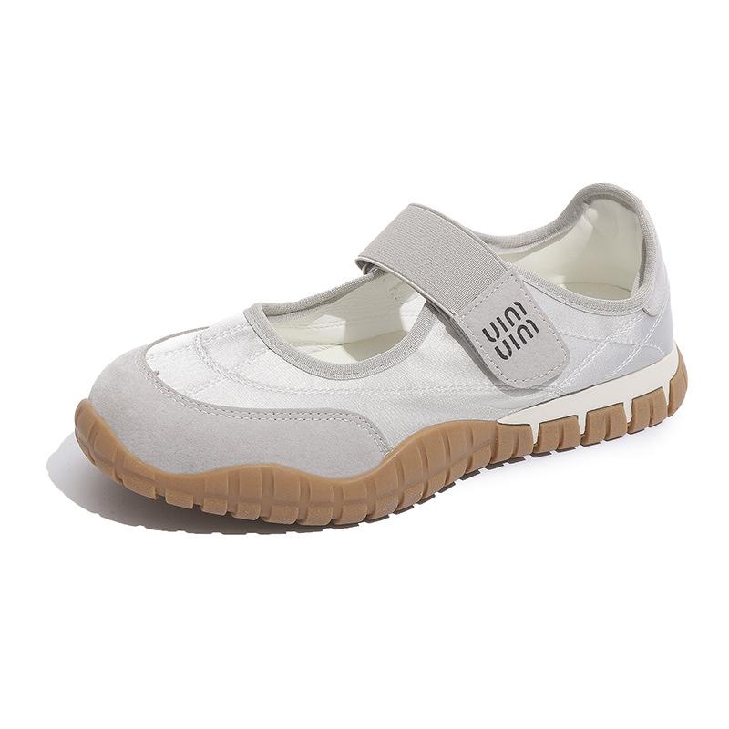 Zhao Ruth Same Mary Jane Shoes Women's 2025 Summer New Velcro Light Mouth Soft Sole Yellow College Style Shoes