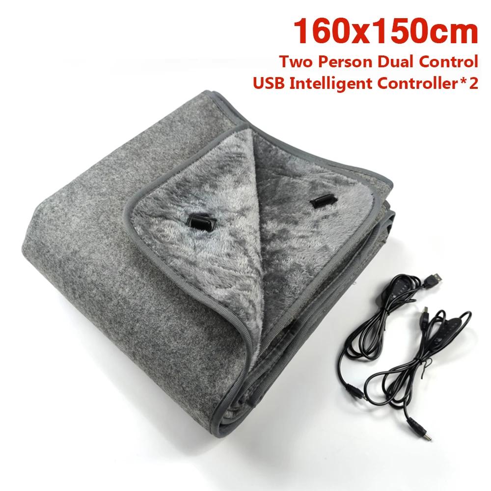 Usb Electric Heating Blanket Warm Heater Fast Safe Plush Winter Warm-Up Adjustable Temperature Timing Heating Pads For Home Room