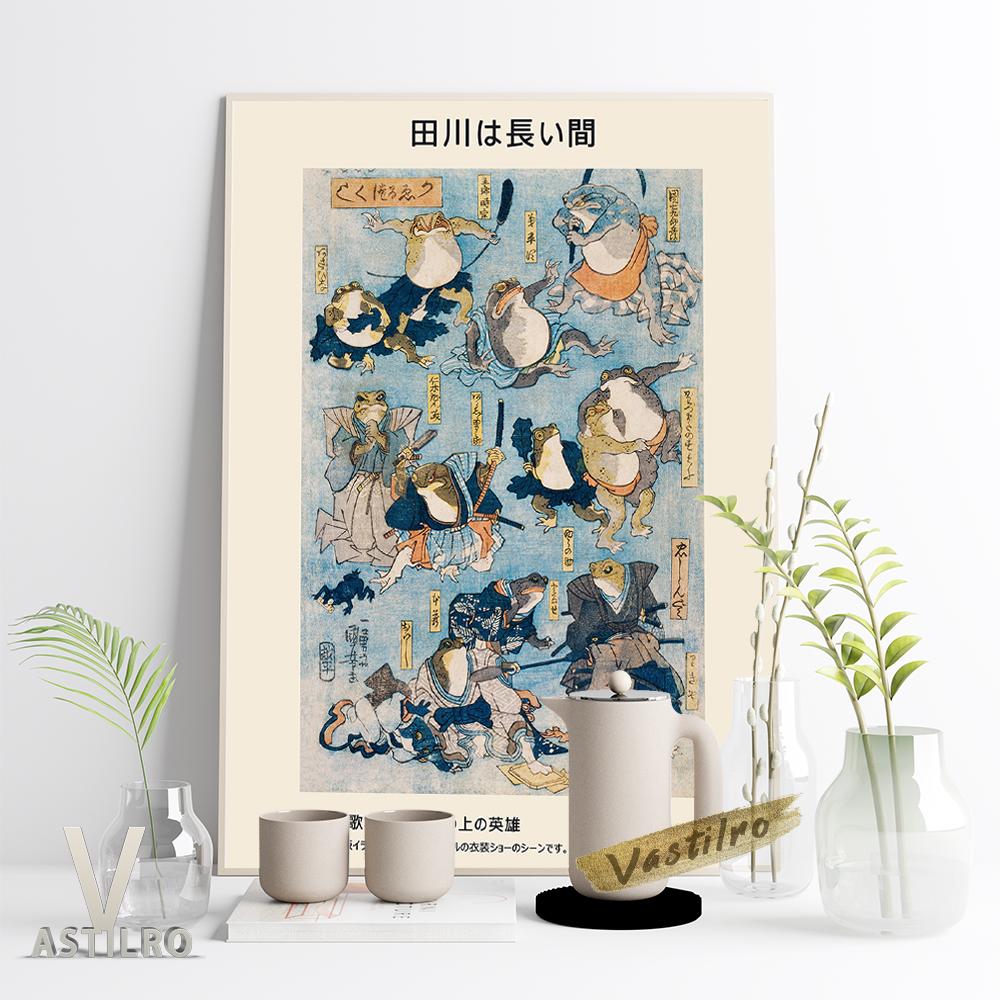 

Известный художник Укиёси Юкава Кудзиичи выставочный зал плакат самурай лягушка знаменитость художественная печать картина маслом