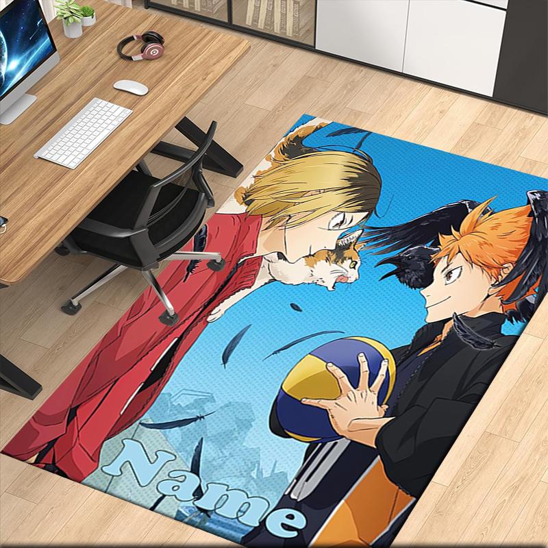 Custom Name Haikyu Printed Carpet, for Office Chair Living Room Bedroom Kitchen Room Decor Gifts.