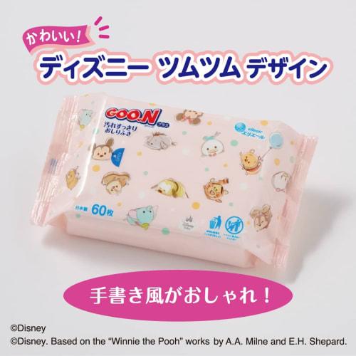 Goo.n Plus Baby Wipes Refill, 720 Wipes (60 Wipes X 12 Packets), Case Sold <Disney Design>