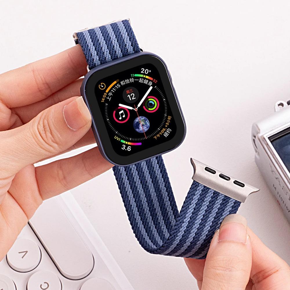 Nylon Braided Strap for Apple Watch 10 Strap 40mm 44mm 46mm 42mm 49mm 45mm 41mm 38mm IWatch Ultra2 SE 9 8 7 6 Band Bracelet
