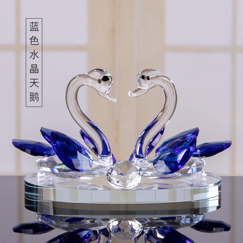 Leichter Luxus und Exquisite Kristallschwan-Ornamente Paar Geschenke, Kunstwerke, Innenraum Foyer, Auto Innenraum Heimdekorationszubehör