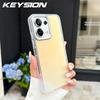 KEYSION Fashion Laser Gradient Colorful Phone Case for Xiaomi POCO M6 Pro Soft TPU+PC Shockproof Back Cover for POCO X6