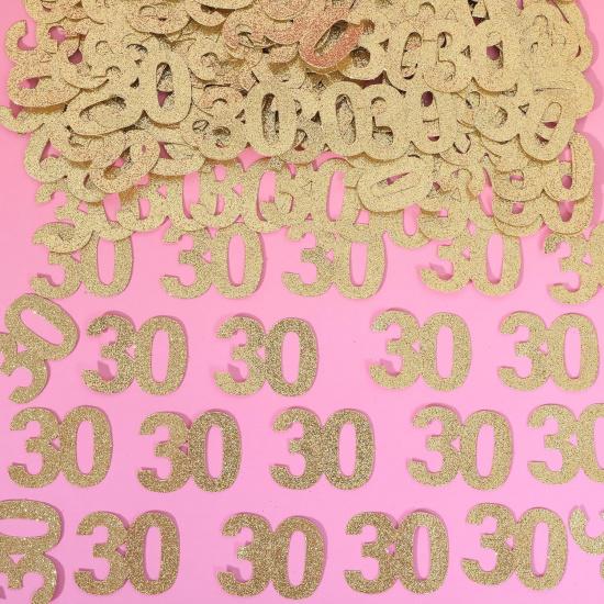 30th Birthday Glitter - 180PCS Gold Confetti, Dirty 30 Table Decorations, Party Supplies
