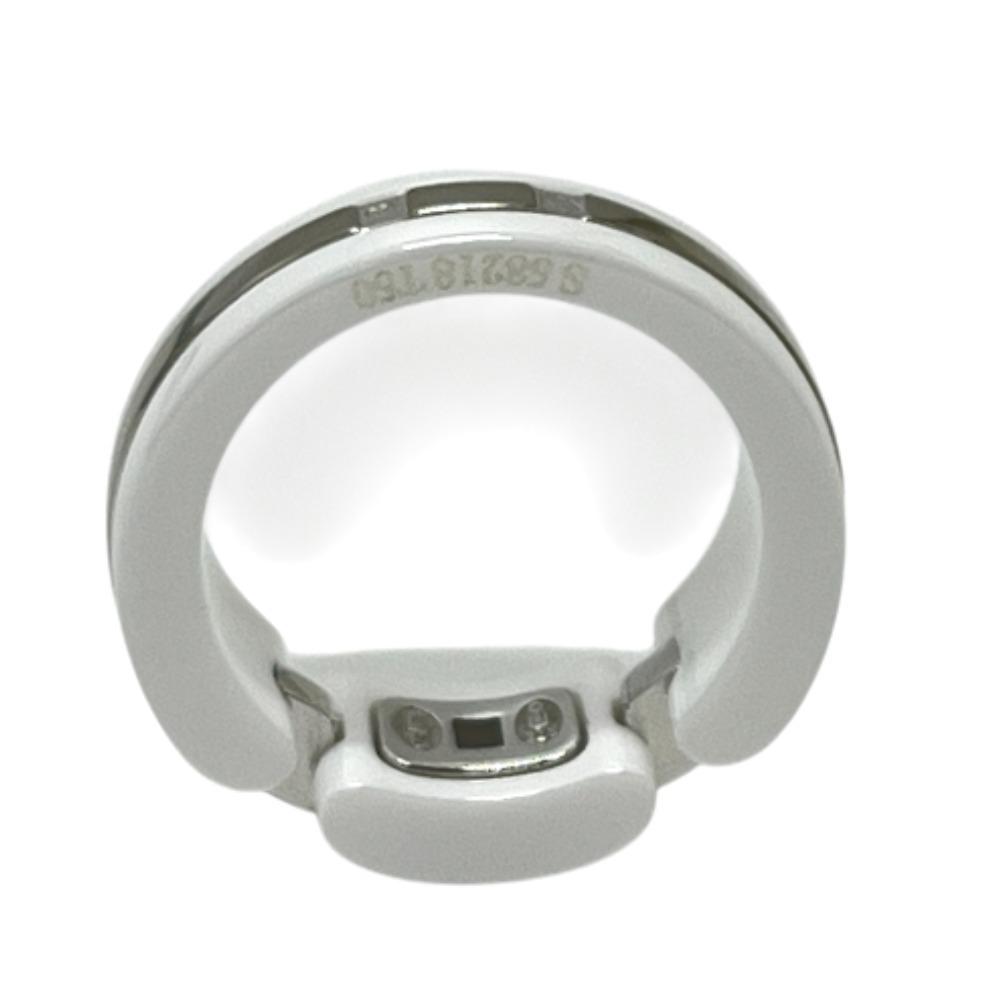 CHANEL Ultra Accessory Jewelry Ring ceramic / Au750 White/Silver
