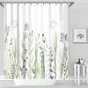 Blue Floral Shower Curtain Watercolor Flower Bath Curtain Poester Fabric Waterplyroof Bathroom Curtains With Hooks Bath Screen