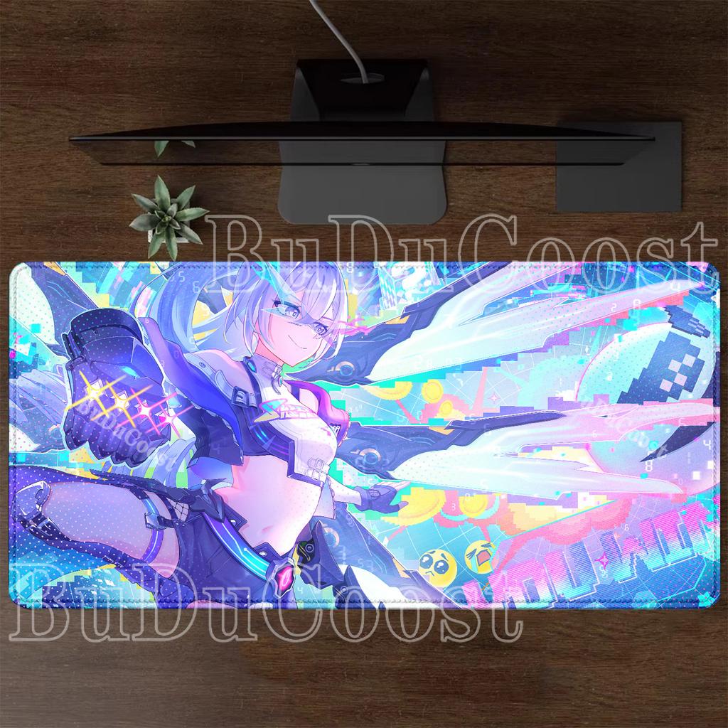 Larger Silver Wolf LV.999 Mousepad HSR Honkai Star Rail PC Gaming Keyboard Anime Girl Kawaii Mouse Pad HD Printing XXL Desk Mat