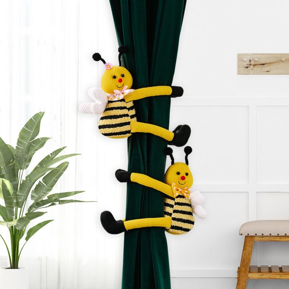 

DIY Bee Curtain Buckle Clips Cartoon Animal Window Curtains Tiebacks Home Window Decoration style 1
