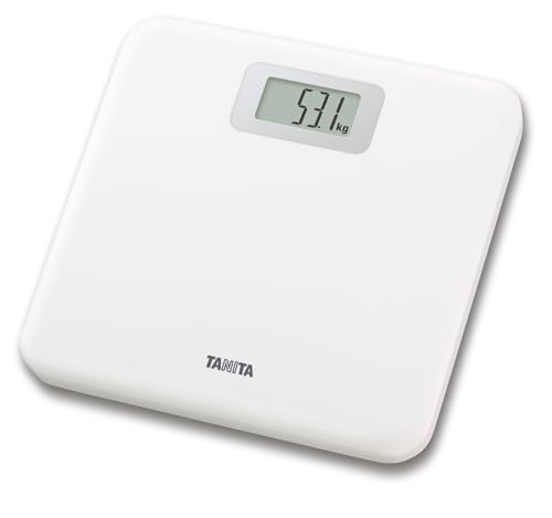 TANITA Digital Bathroom Scale, Simple and Compact, Just Step On, Switch On, White HD-671-WH