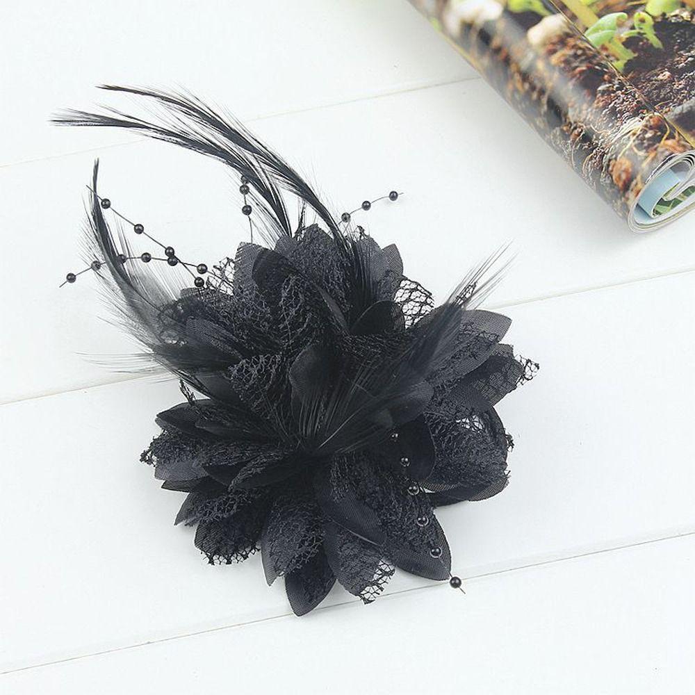 Dance Show Headwear Bride Wedding Hairpins Beaded Party Headwear Flower Feather Hairpins Corsage Hair Clips Women Scrunchie