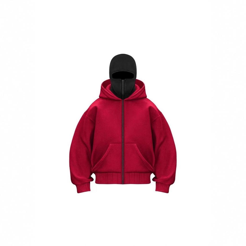New Zip-Up Hooded Sweatshirt Jacket with Dual Hoods Autumn/Winter Sweatshirt Jacket