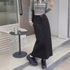 Women's Retro Gray High-Waist Slim Straight Skirt - Versatile Spring/Summer Mid-Length