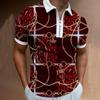 Pánská polokošile na zip s 3D potiskem, business casual košile s krátkým rukávem