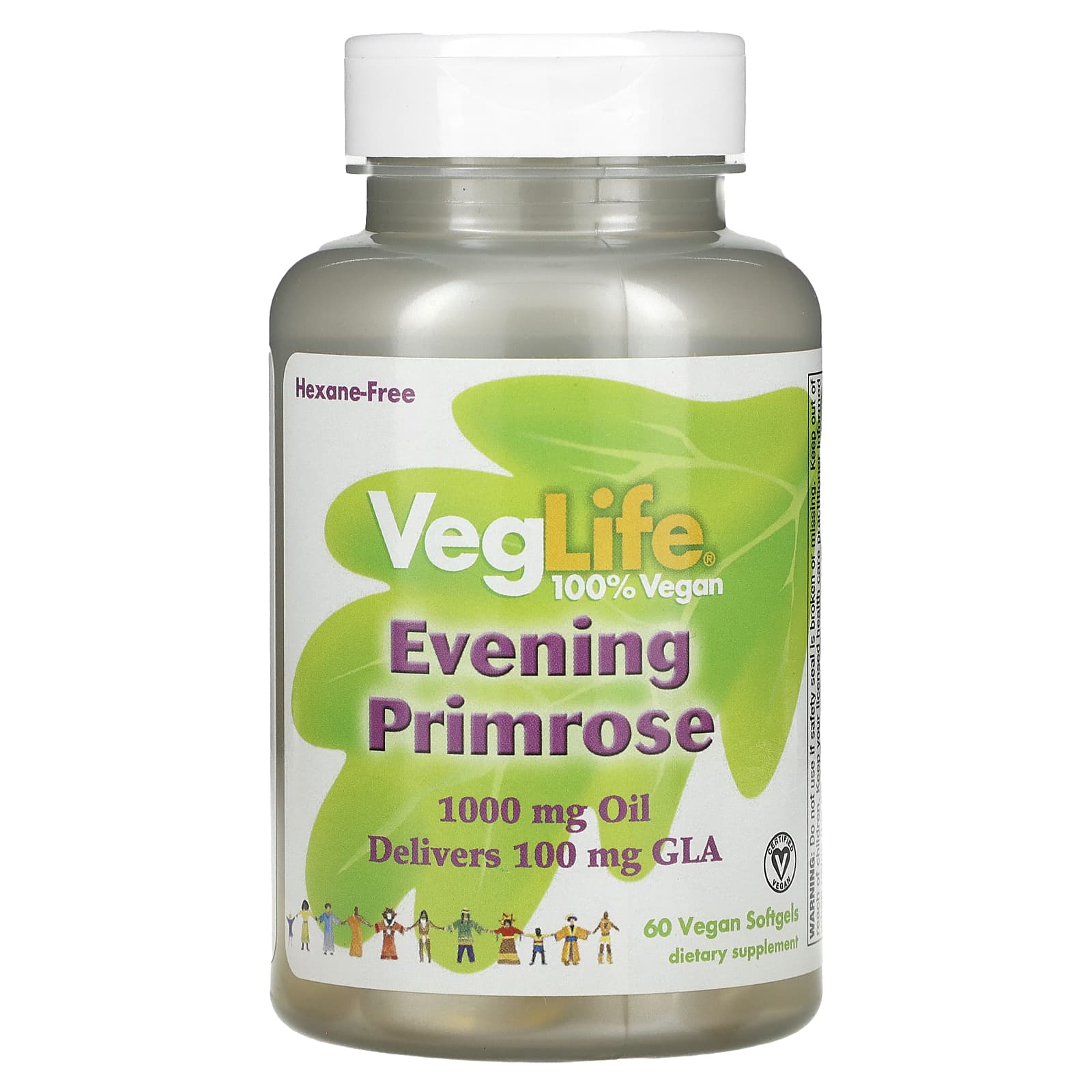 

VegLife, evening primrose, vegan softgels, 60 tablets